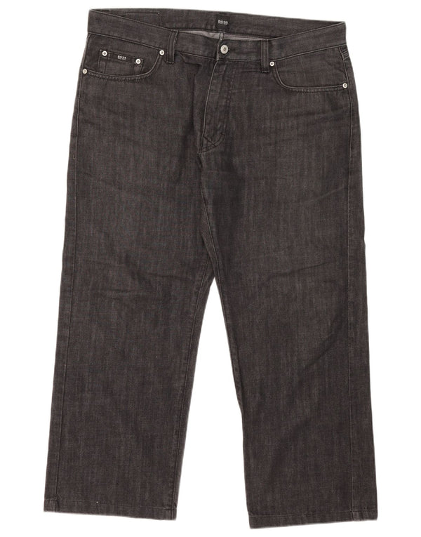 Мужские прямые джинсы Hugo Boss W38 L26, черный хлопок