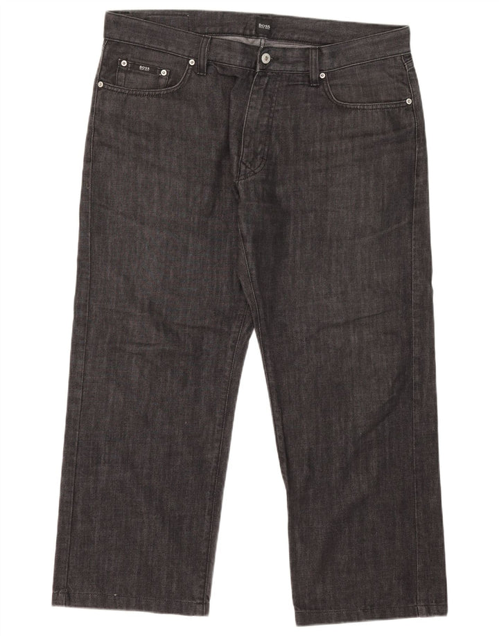 Мужские прямые джинсы Hugo Boss W38 L26, черный хлопок