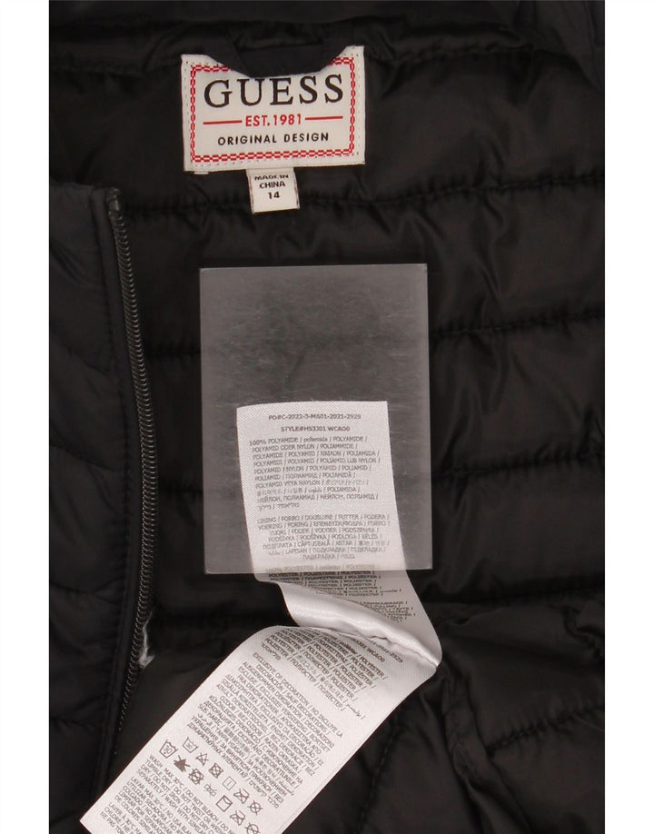 Утепленный жилет Guess для мальчиков 13-14 лет, черный из полиамида