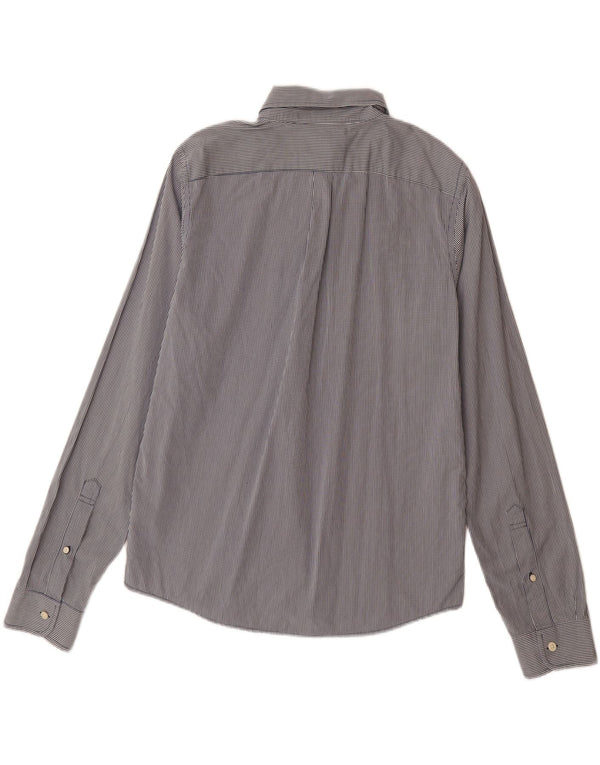 Мужская рубашка ABERCROMBIE & FITCH Muscle, 2XL, темно-синяя, хлопок в мелкую клетку