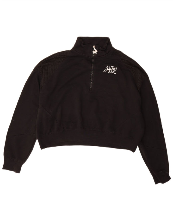 Женский укороченный свитер с воротником на молнии большого размера Nike UK 16, большой черный