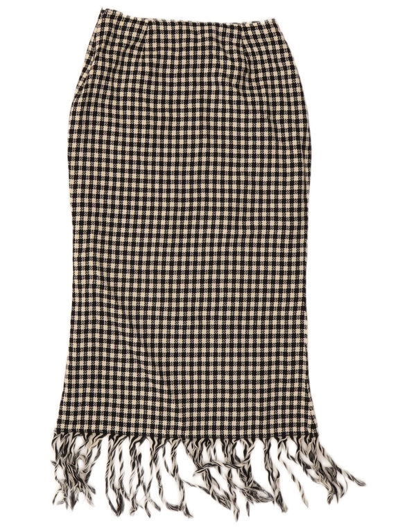 Винтажная женская юбка-миди с высокой талией IT 42 Medium W28 Черная клетка