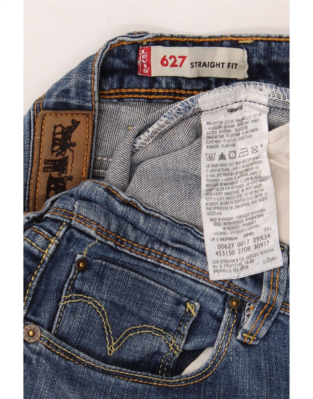 Женские джинсы LEVI'S 627 Bootcut W29 L34 Синие, хлопок