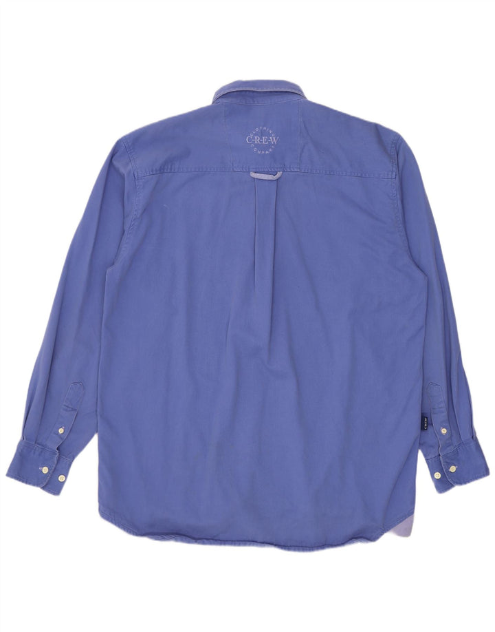 Crew Clothing Мужская пуловерная рубашка среднего синего цвета из хлопка