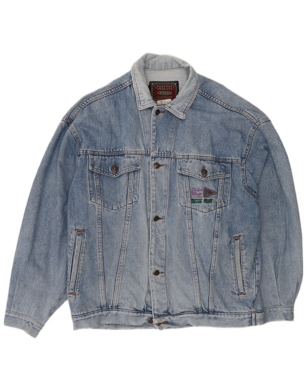 Casucci Mens Denim Jacket UK 40 Large Blue Cotton