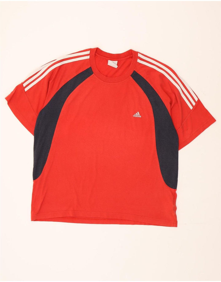 Мужская футболка Adidas Top 2XL, красный хлопок с цветными блоками