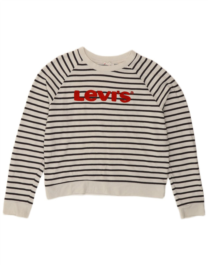 Женский джемпер-свитшот с рисунком Levi's UK 14, средний, в морскую полоску, в белую полоску