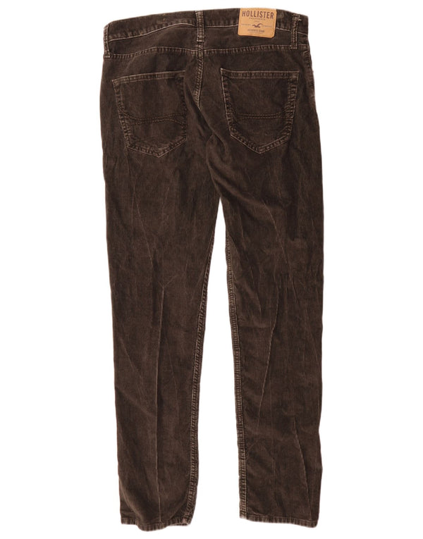Мужские классические зауженные вельветовые брюки Hollister W31 L32 коричневые, хлопковые