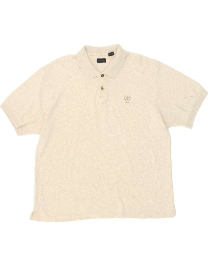 IZOD Mens Polo Shirt Large Beige Cotton Vintage Izod and Second-Hand Izod from Messina Hembry 