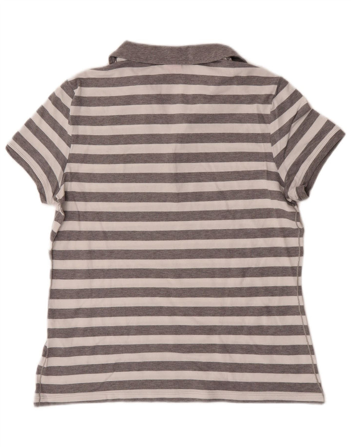 Женская рубашка-поло Puma UK 14, хлопковая полоска среднего серого цвета