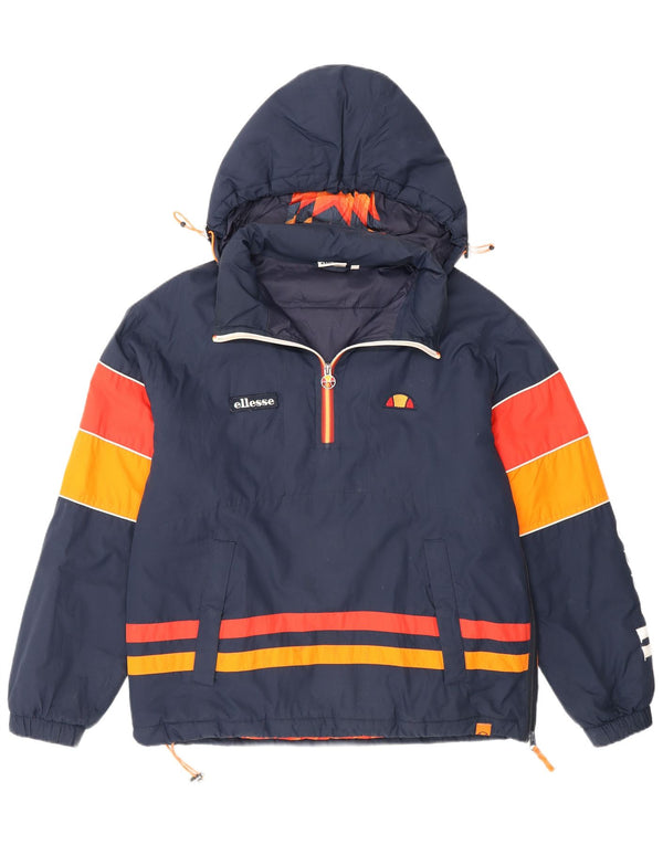 Ellesse Мужская стеганая куртка с капюшоном UK 34 XS Темно-синий Цветной блок