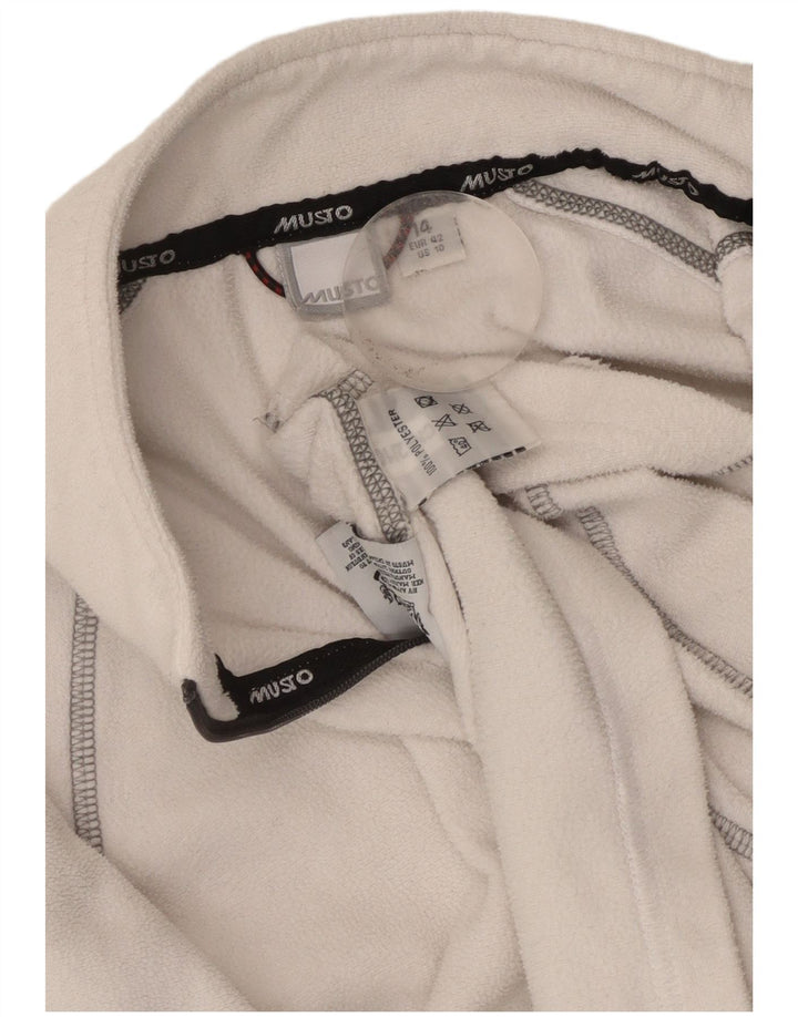 Женский флисовый джемпер Musto с воротником на молнии UK 14, большой белый полиэстер