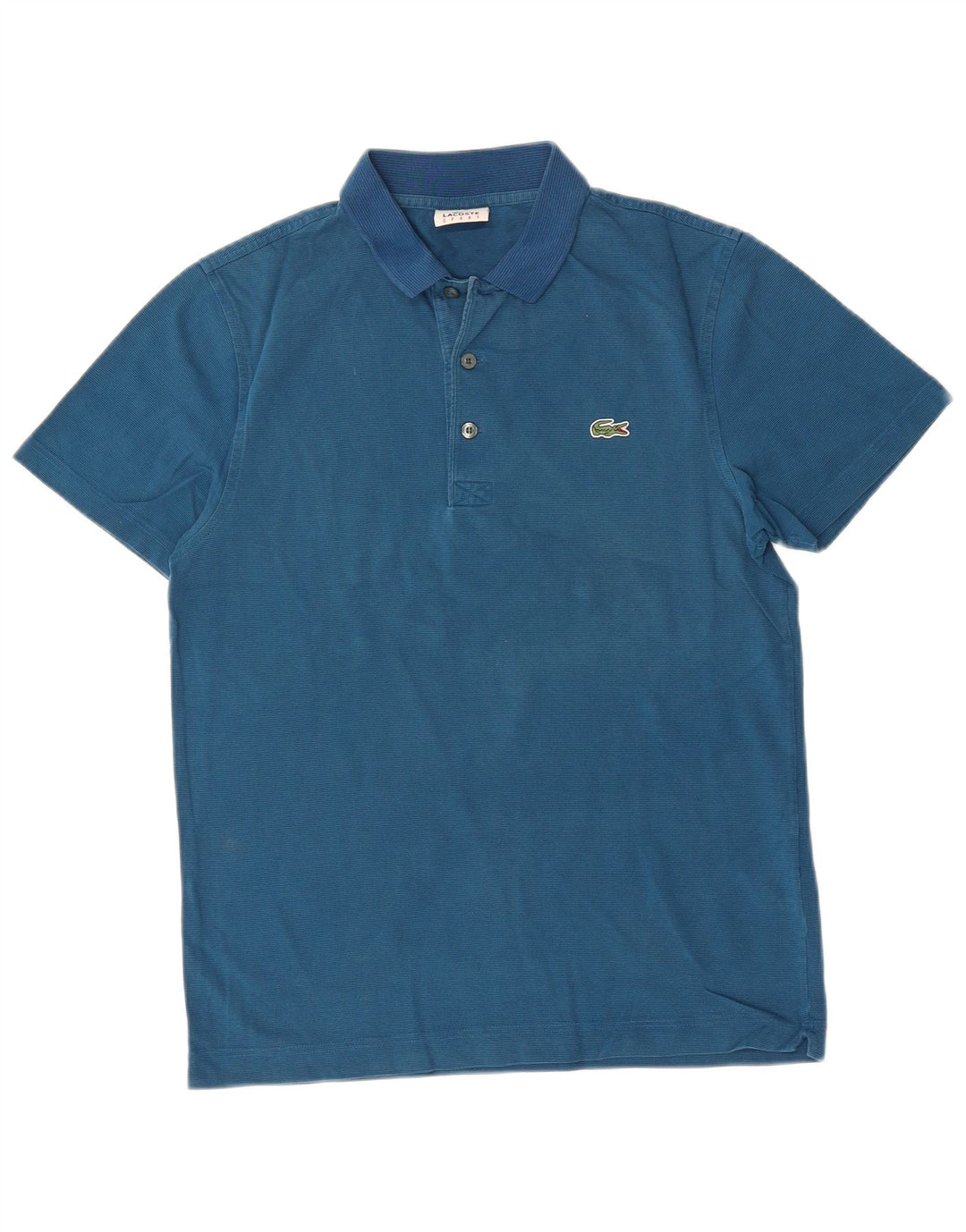 LACOSTE Mens Polo Shirt Size 3 Small Blue Cotton