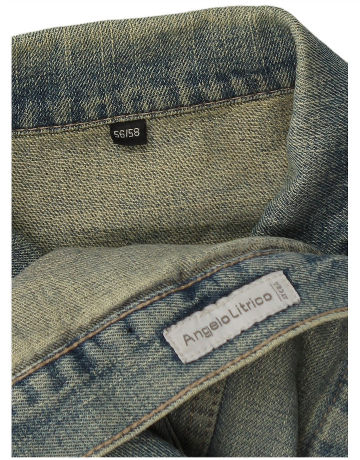 ANGELO LITRICO Мужская джинсовая куртка IT 56 3XL Синий хлопок