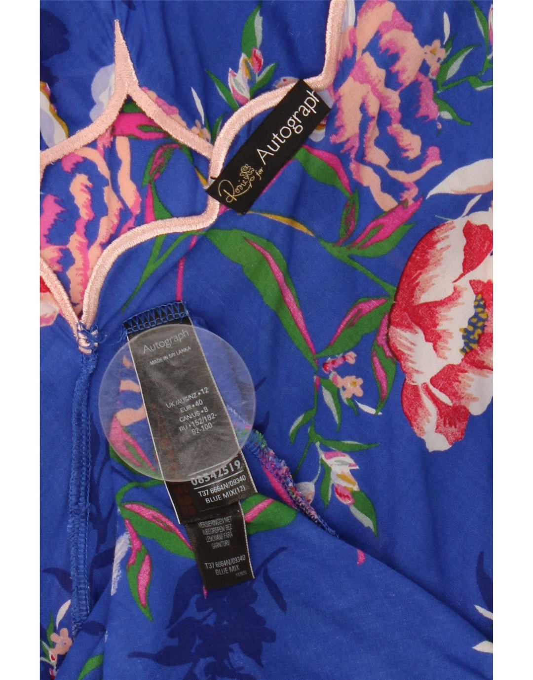 Женский сарафан Marks & Spencer Autograph UK 12, средний синий с цветочным принтом