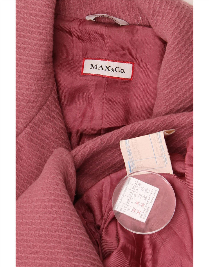 Женское пальто MAX & CO. UK 8, маленькое розовое шерстяное