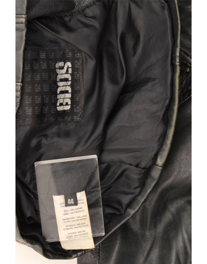 Винтажная женская кожаная куртка IT 44 Medium Black Leather