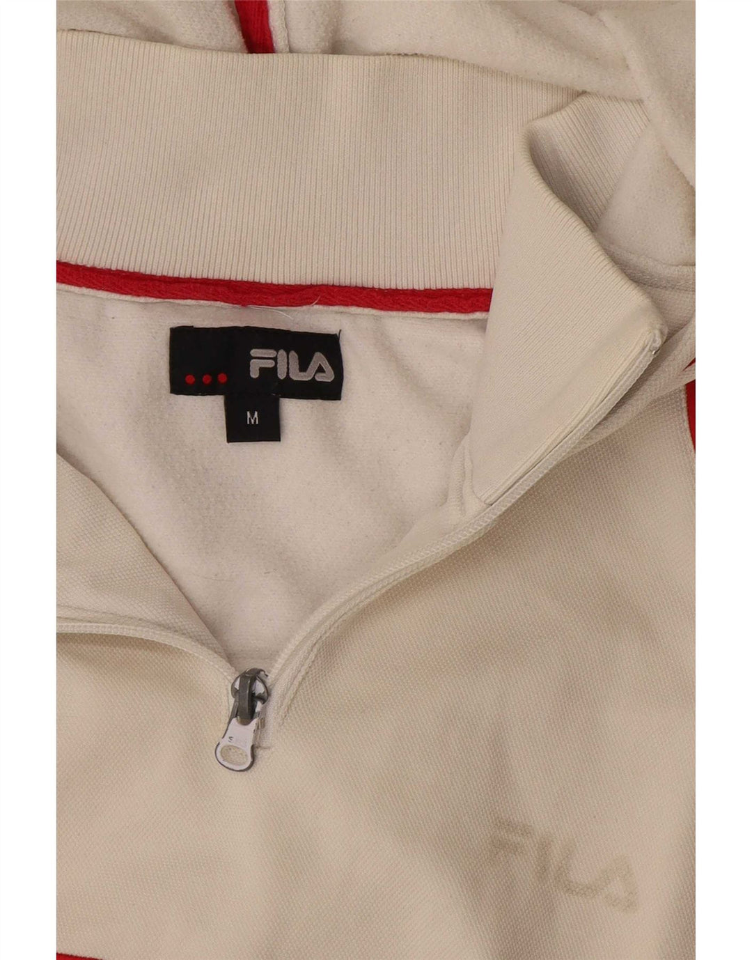 Fila Мужской джемпер с капюшоном на молнии с рисунком, средний белый