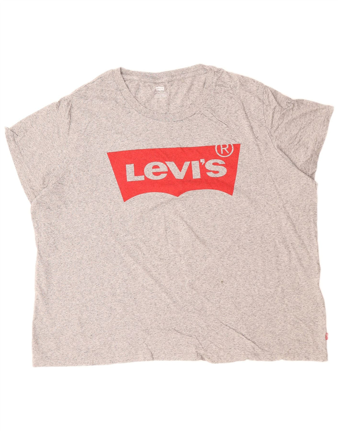 Женская футболка с рисунком LEVI'S Top UK 22 3XL Серый хлопок в крапинку