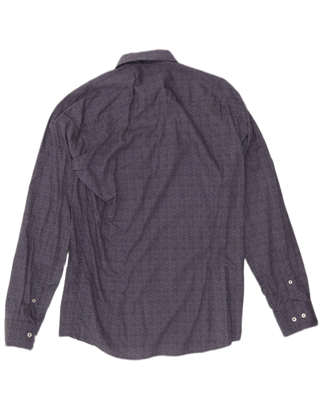 Мужская рубашка приталенного кроя Calvin Klein, размер 41, большой темно-синий пятнистый хлопок