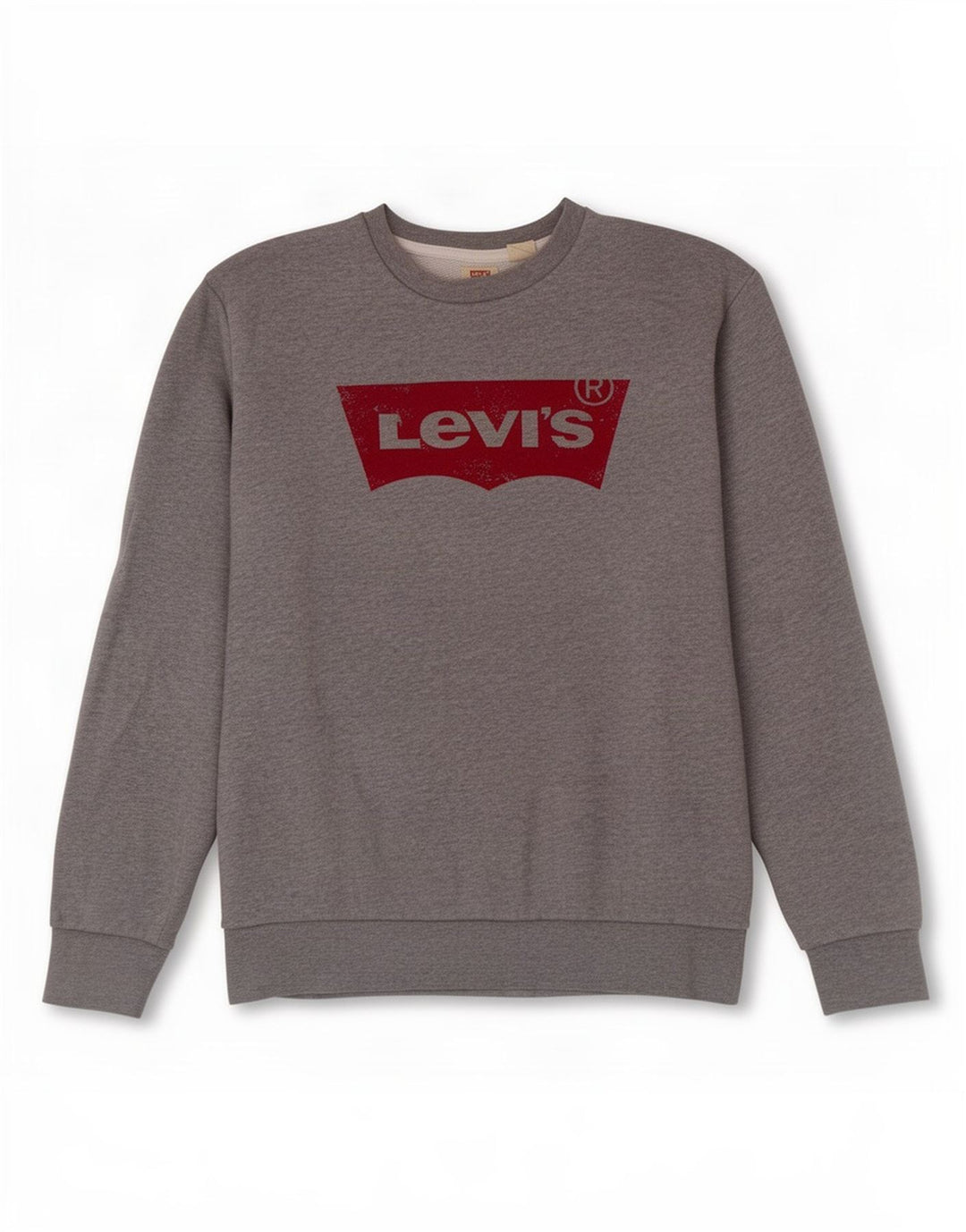Мужской свитшот с рисунком Levi's, маленький серый хлопковый джемпер