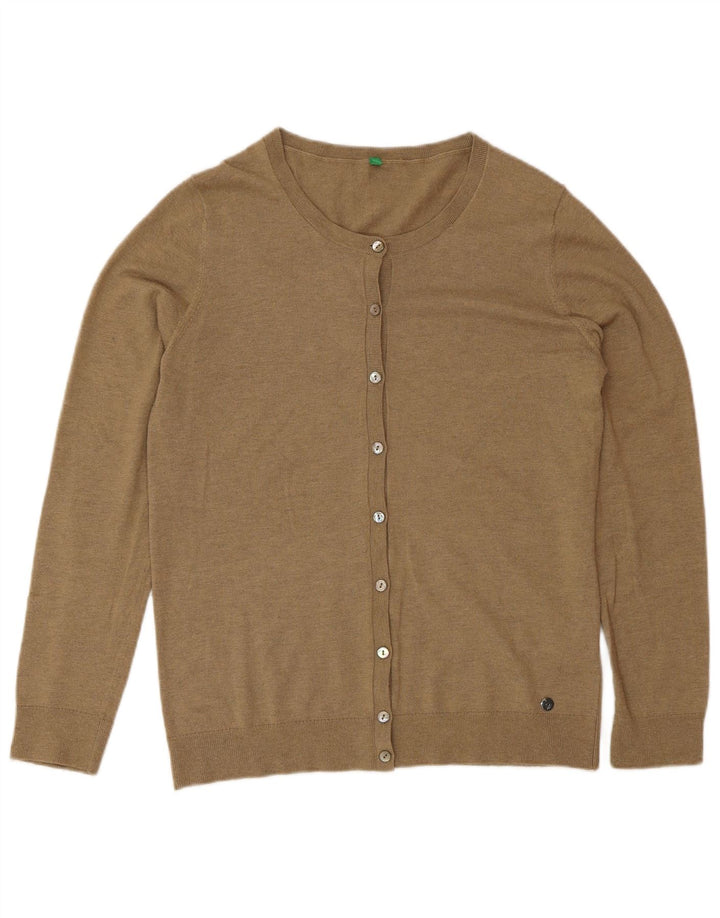 Женский кардиган Benetton UK 12 Средний Коричневый Полиамид