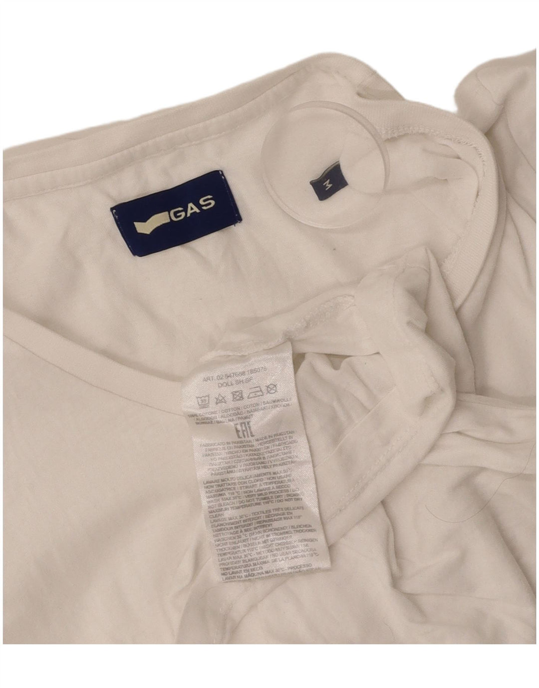 Женская футболка GAS Top UK 12, средний белый хлопок, белый цвет