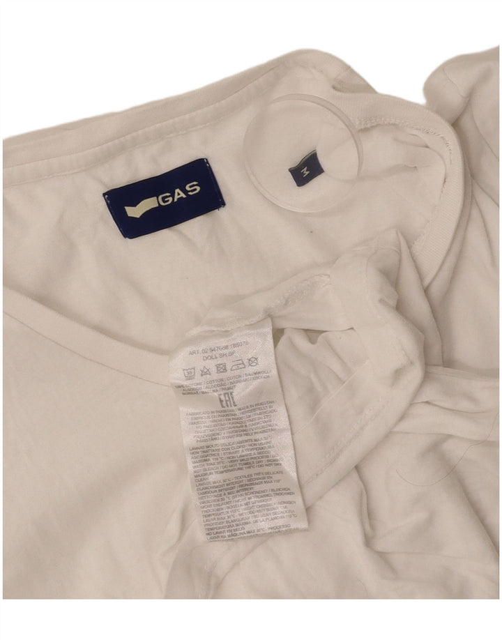 Женская футболка GAS Top UK 12, средний белый хлопок, белый цвет