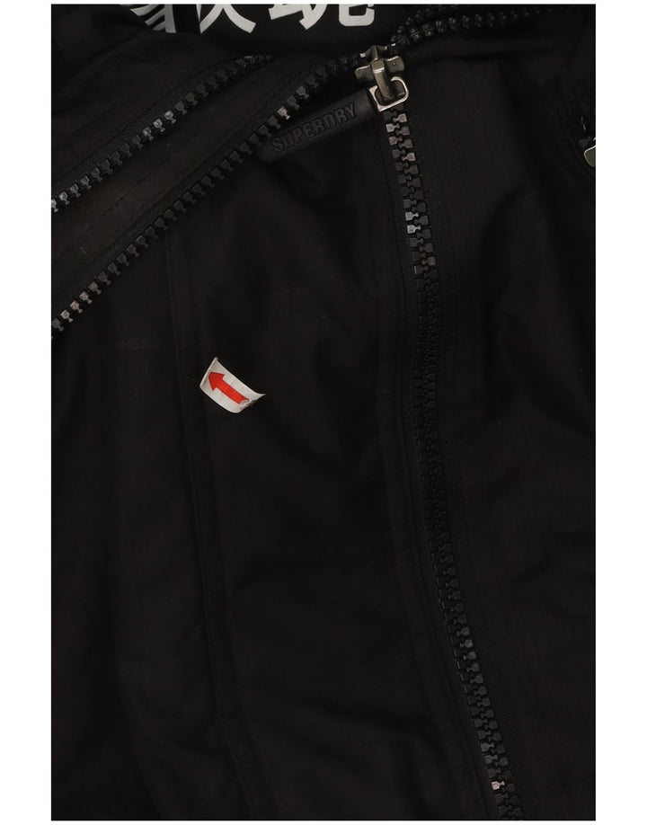 Мужская ветровка с капюшоном Superdry UK 36, маленькая черная полиэстер