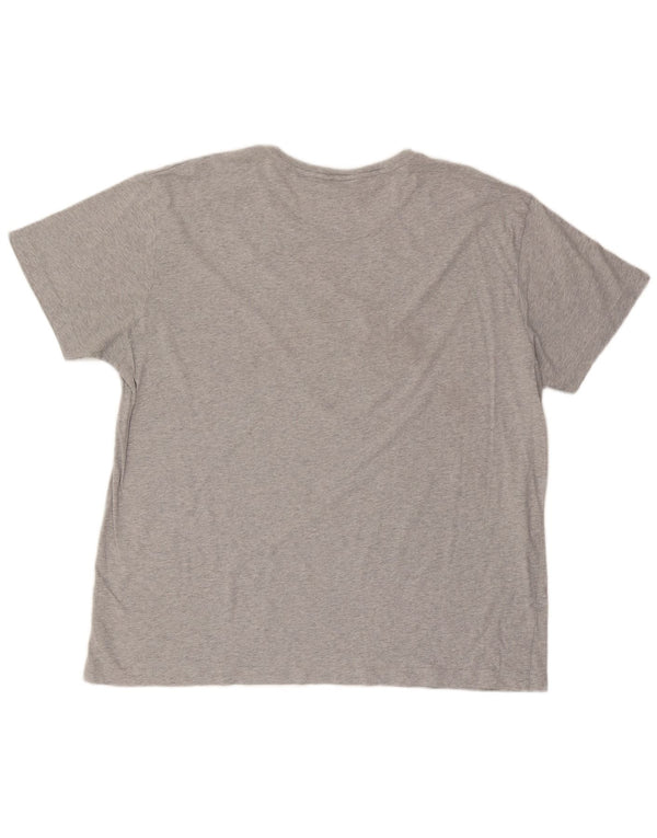 Мужская футболка с рисунком Gant, топ 4XL, серый хлопок с крапинками