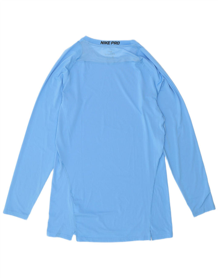 Мужской топ Nike Dri Fit с длинным рукавом 2XL, синий полиэстер