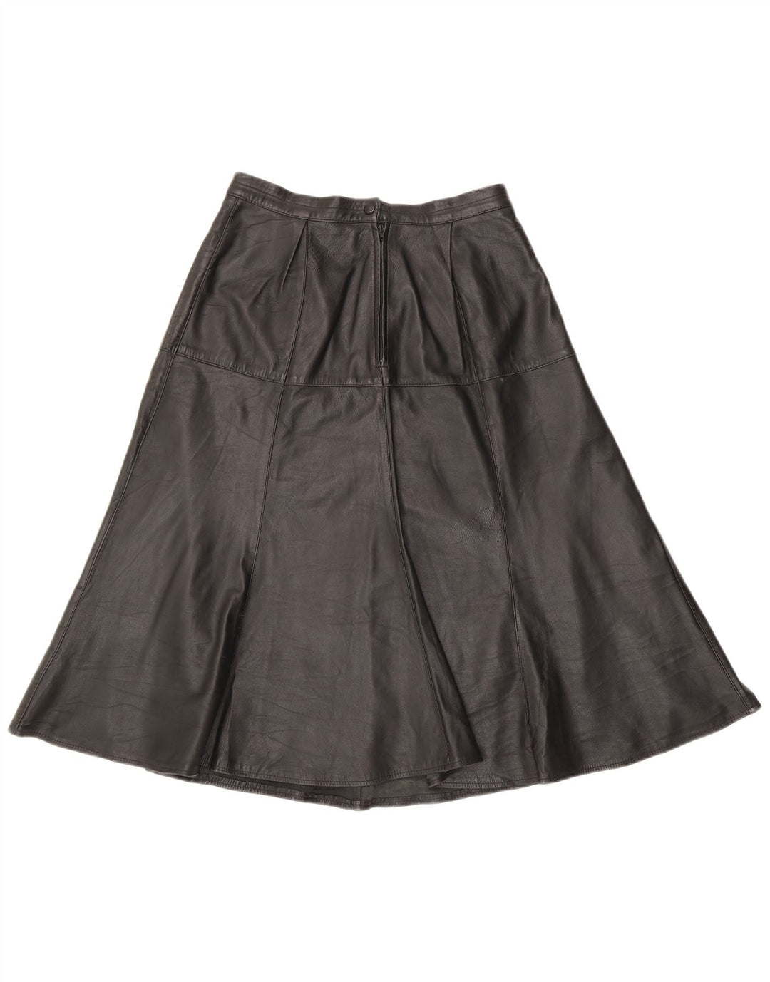 Винтажная женская кожаная юбка W28, средняя черная