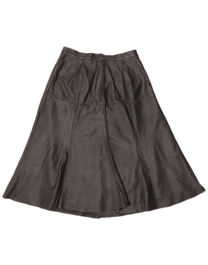 Винтажная женская кожаная юбка W28, средняя черная