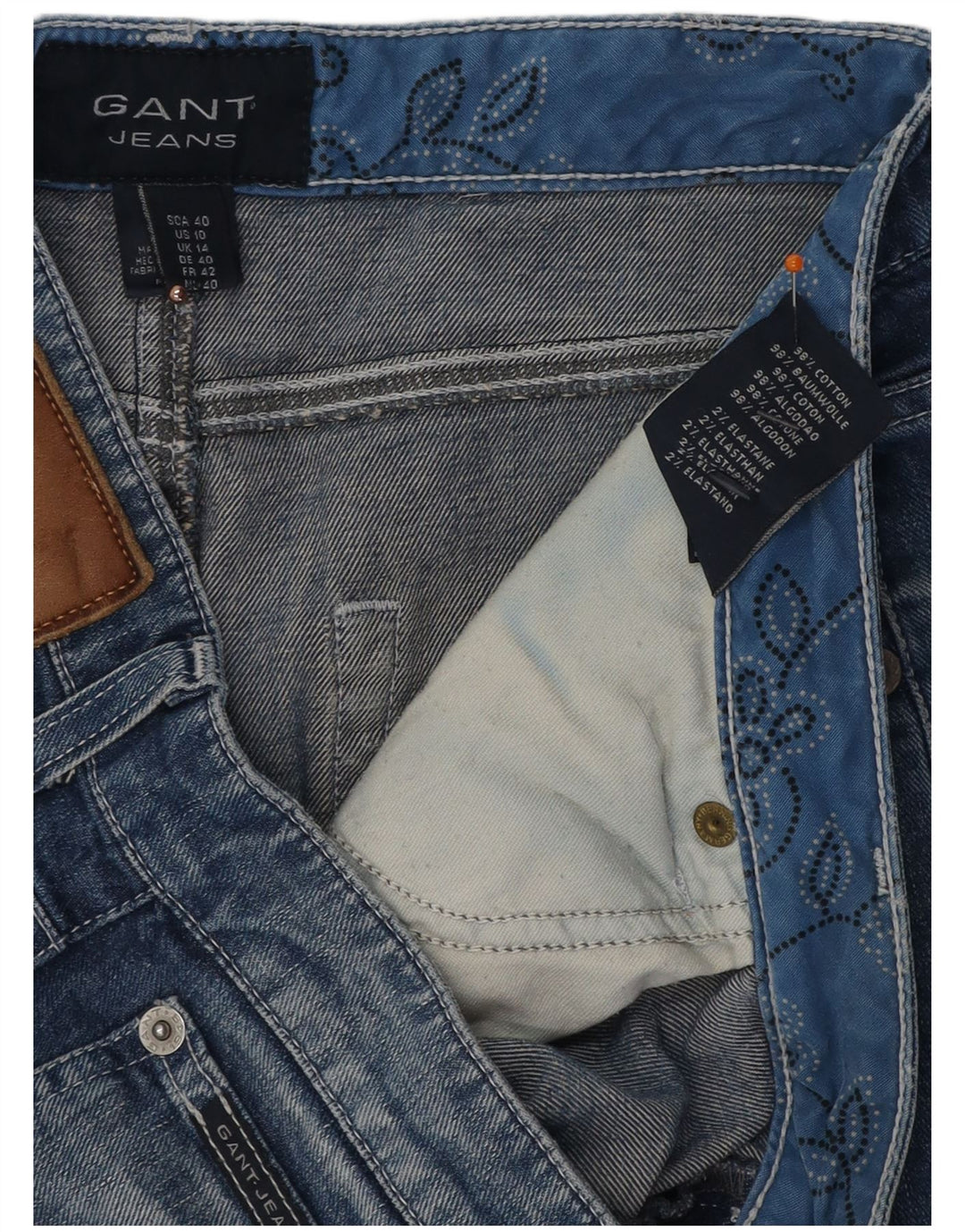 Женская джинсовая юбка GANT UK 14, большая W32, синяя, хлопок