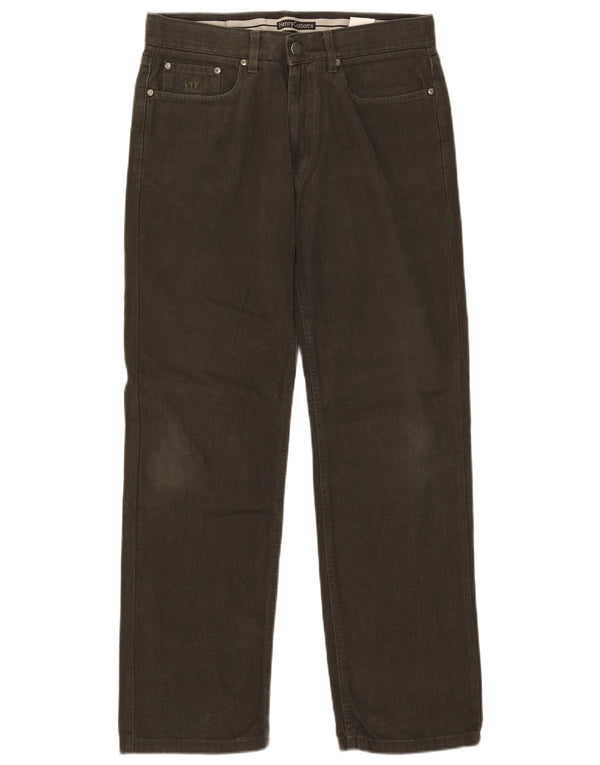 HENRY COTTONS Мужские прямые повседневные брюки W33 L30, хлопок цвета хаки