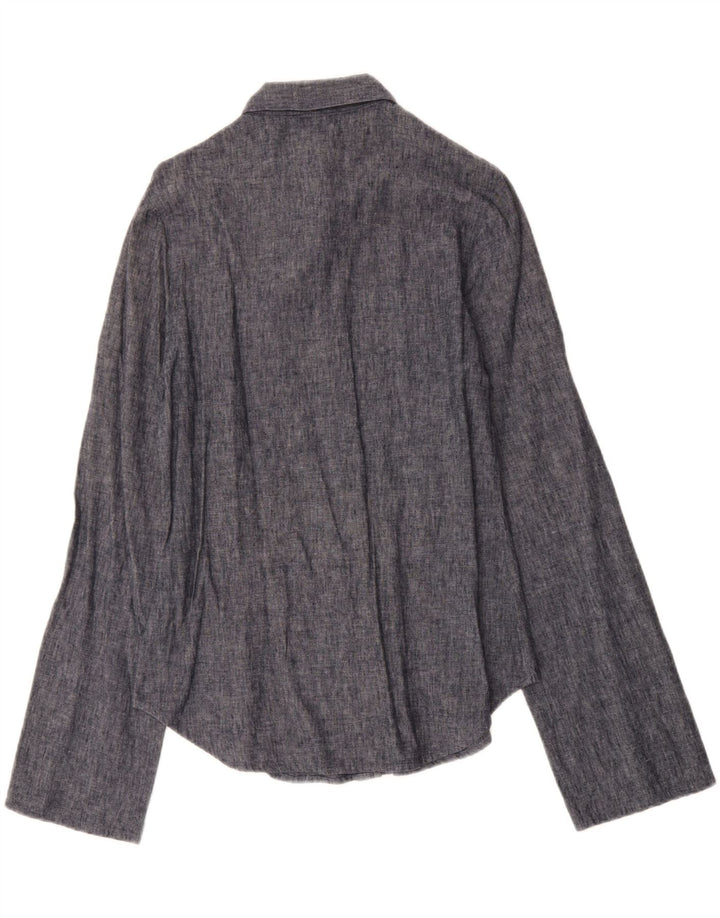 CONBIPEL Womens Niama Shirt Blouse UK 12 Medium Grey Linen Vintage Conbipel and Second-Hand Conbipel from Messina Hembry 