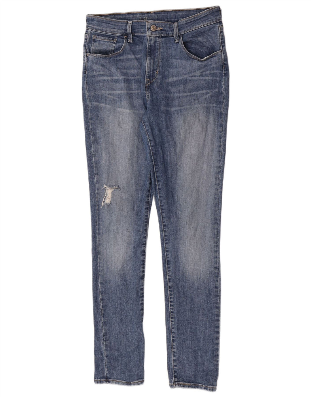 Женские потертые джинсы скинни Levi's W29 L30, синий хлопок