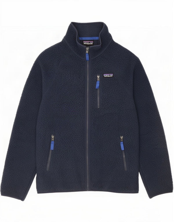 Patagonia Mens Fleece Jacket UK 38 Medium Navy Blue Polyester