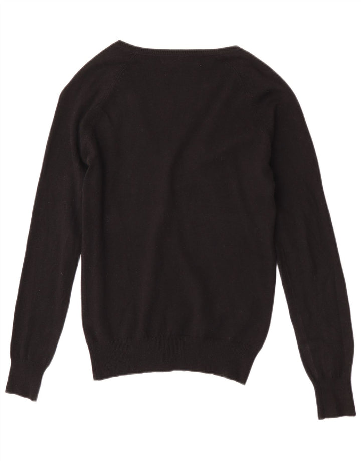 Женский кардиган Zara UK 12, средний черный хлопковый свитер