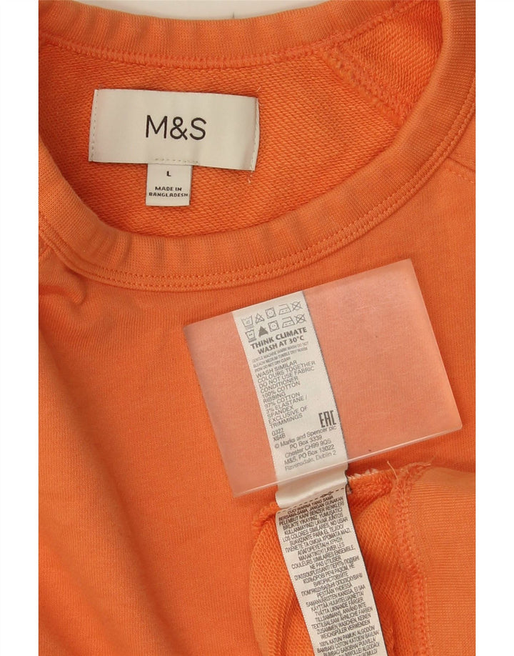 Мужской свитер Marks & Spencer, большой оранжевый хлопковый джемпер