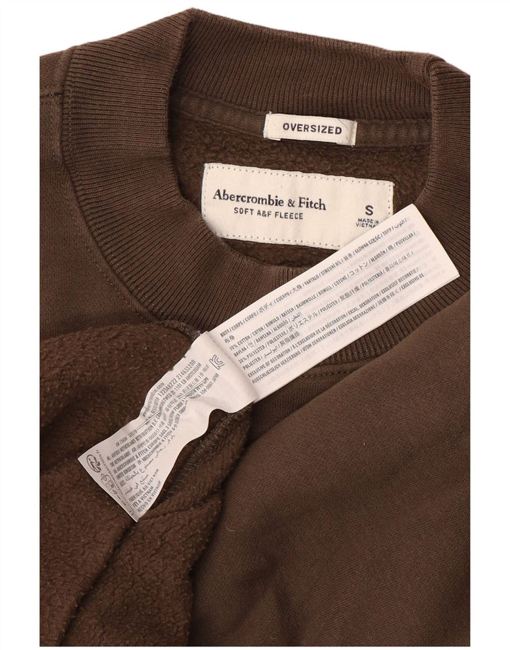 Мужской свитшот большого размера Abercrombie & Fitch, маленький коричневый хлопковый джемпер