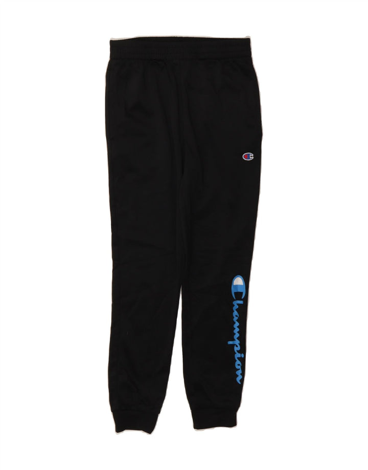 CHAMPION Boys Graphic Tracksuit Trousers Joggers 9-10 Years Medium Black Vintage Champion and Second-Hand Champion from Messina Hembry 