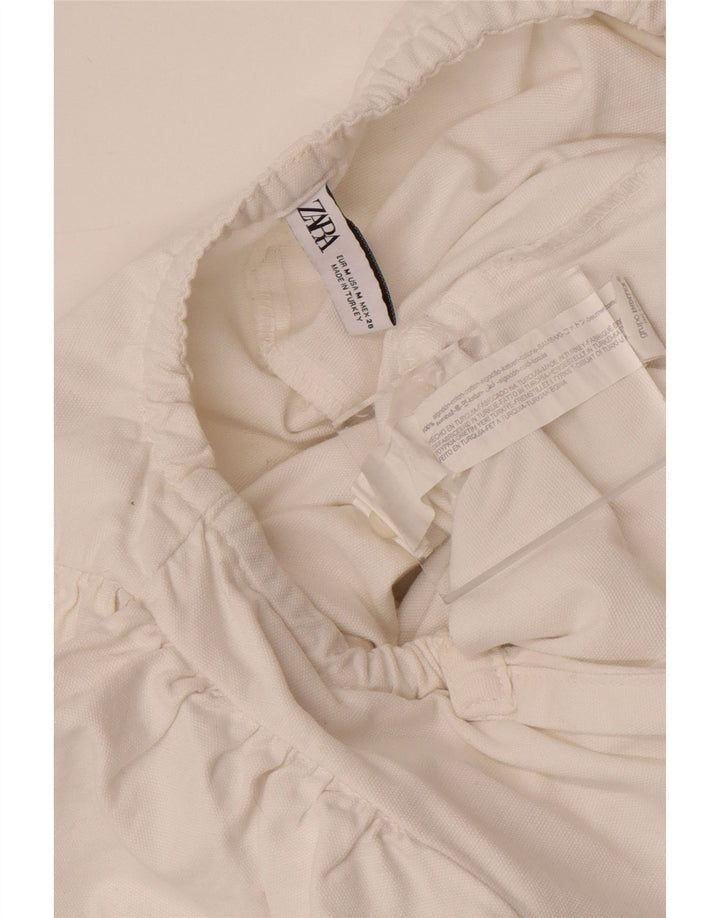Женский комбинезон Zara UK 12, средний белый хлопок, белый цвет