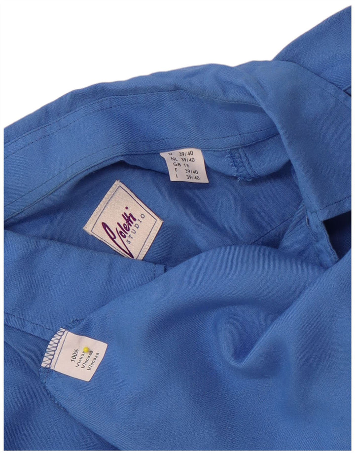 Мужская рубашка с коротким рукавом Studio Coletti, размер 15, 39/40, средний синий