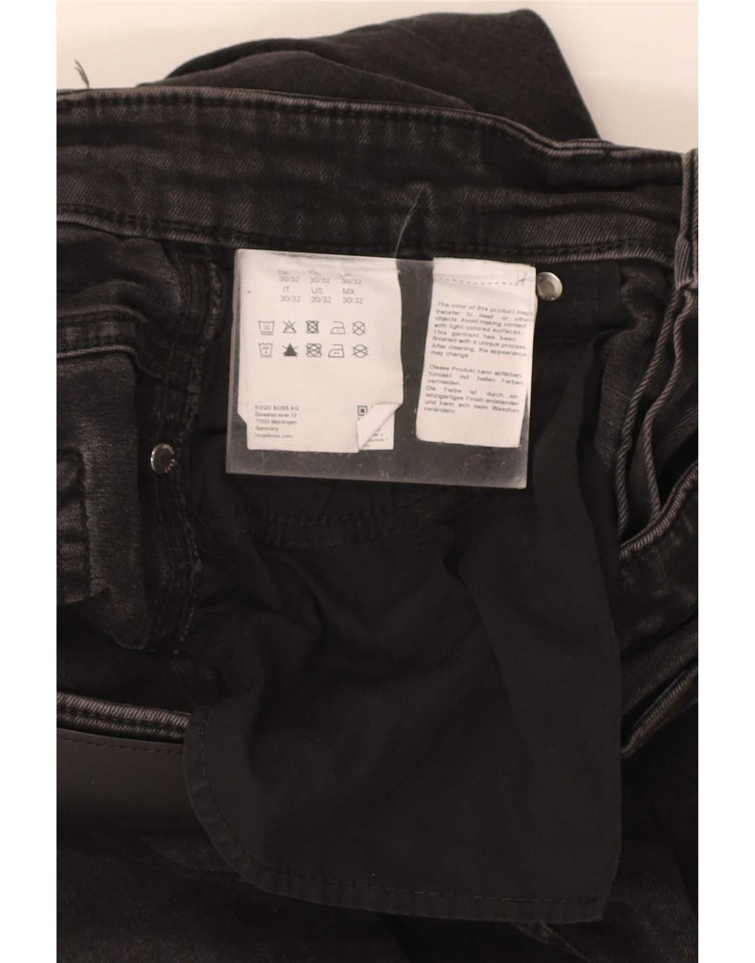 Мужские узкие джинсы Hugo Boss W30 L31, черный хлопок