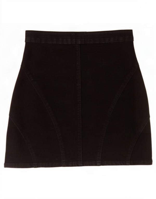 Zara Womens Mini Denim Skirt Medium W28 Black