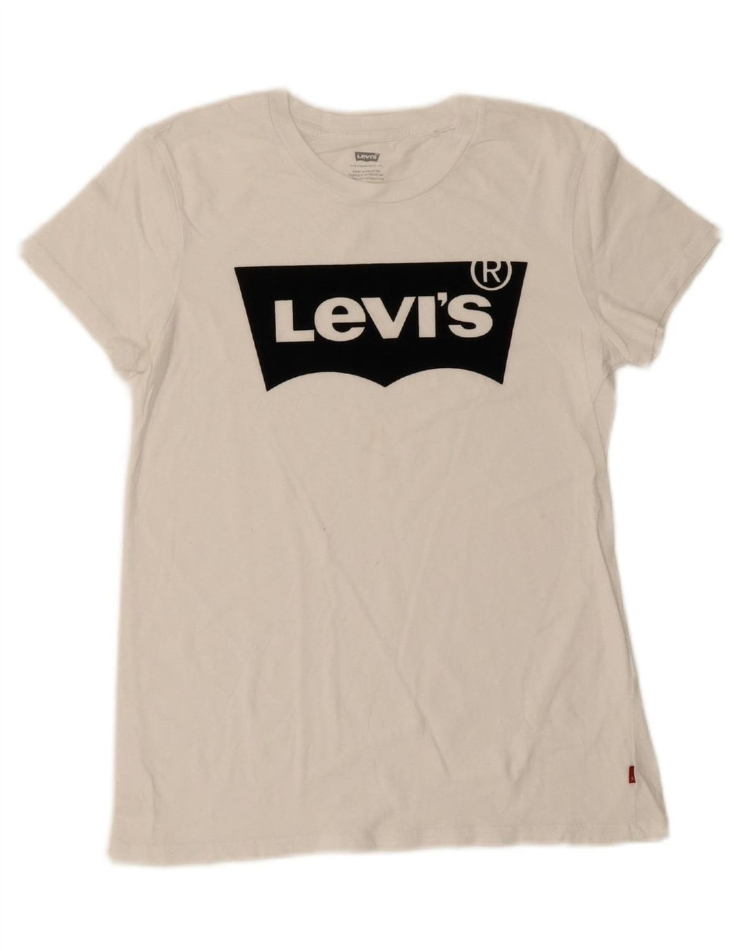 LEVI'S Mens Graphic T-Shirt Top XS White Cotton