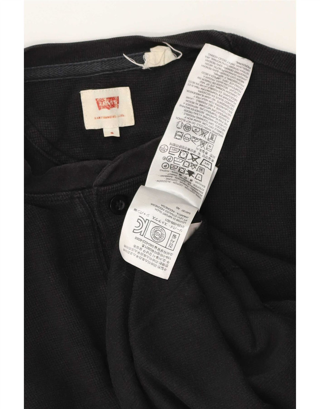 Мужской топ Levi's с длинным рукавом, маленький черный, хлопок