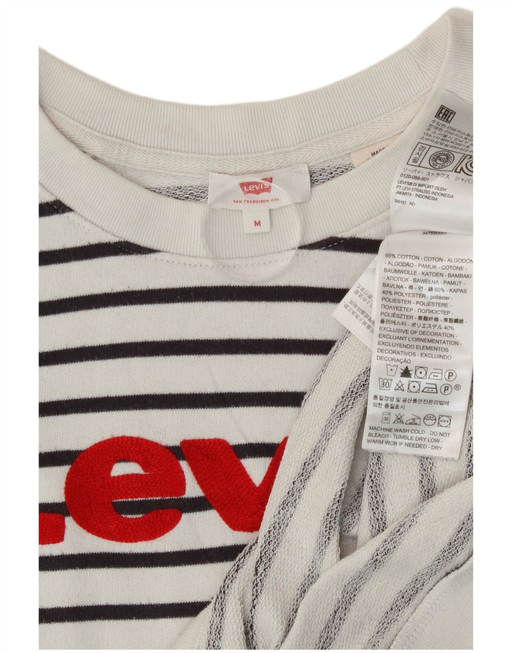 Женский джемпер-свитшот с рисунком Levi's UK 14, средний, в морскую полоску, в белую полоску