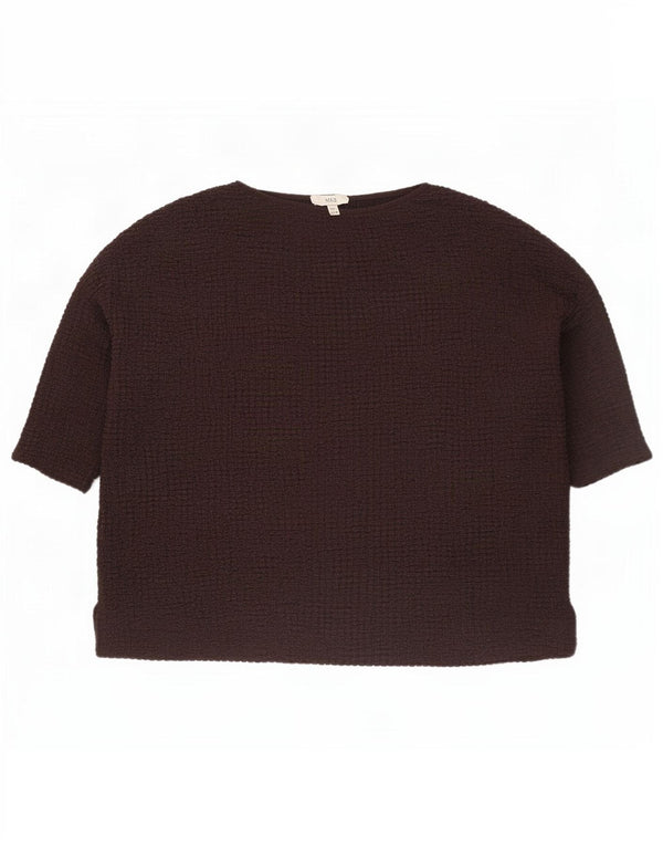 Женская блузка Marks & Spencer UK 22 3XL Коричневый полиэстер